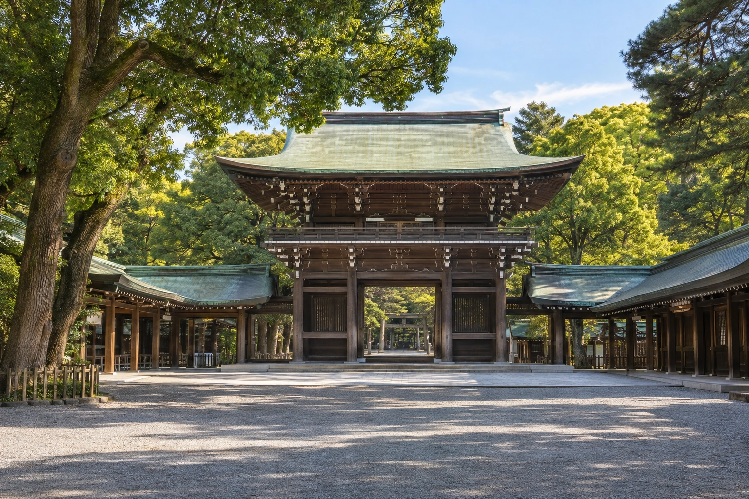 Illustrative catalog artwork of Meiji Jingu in Tokyo