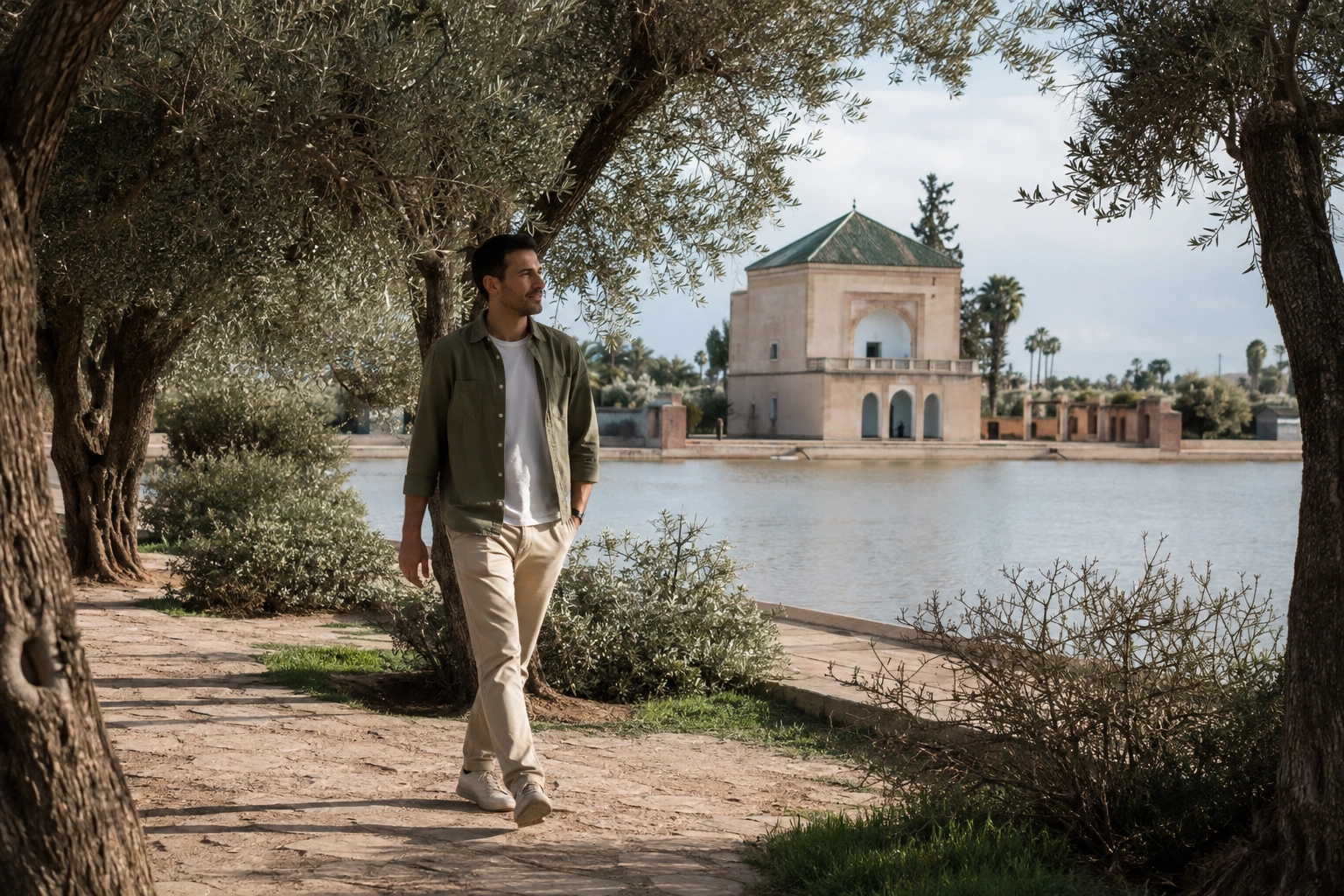 Illustrative Olive Grove Light Experience preview for Menara Gardens