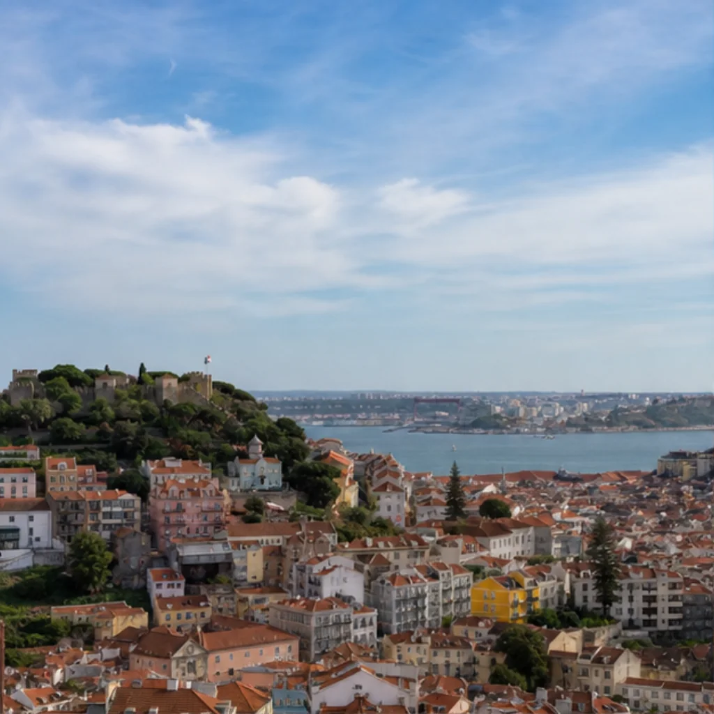 Illustrative catalog artwork of the Miradouro da Senhora do Monte viewpoint in Lisbon
