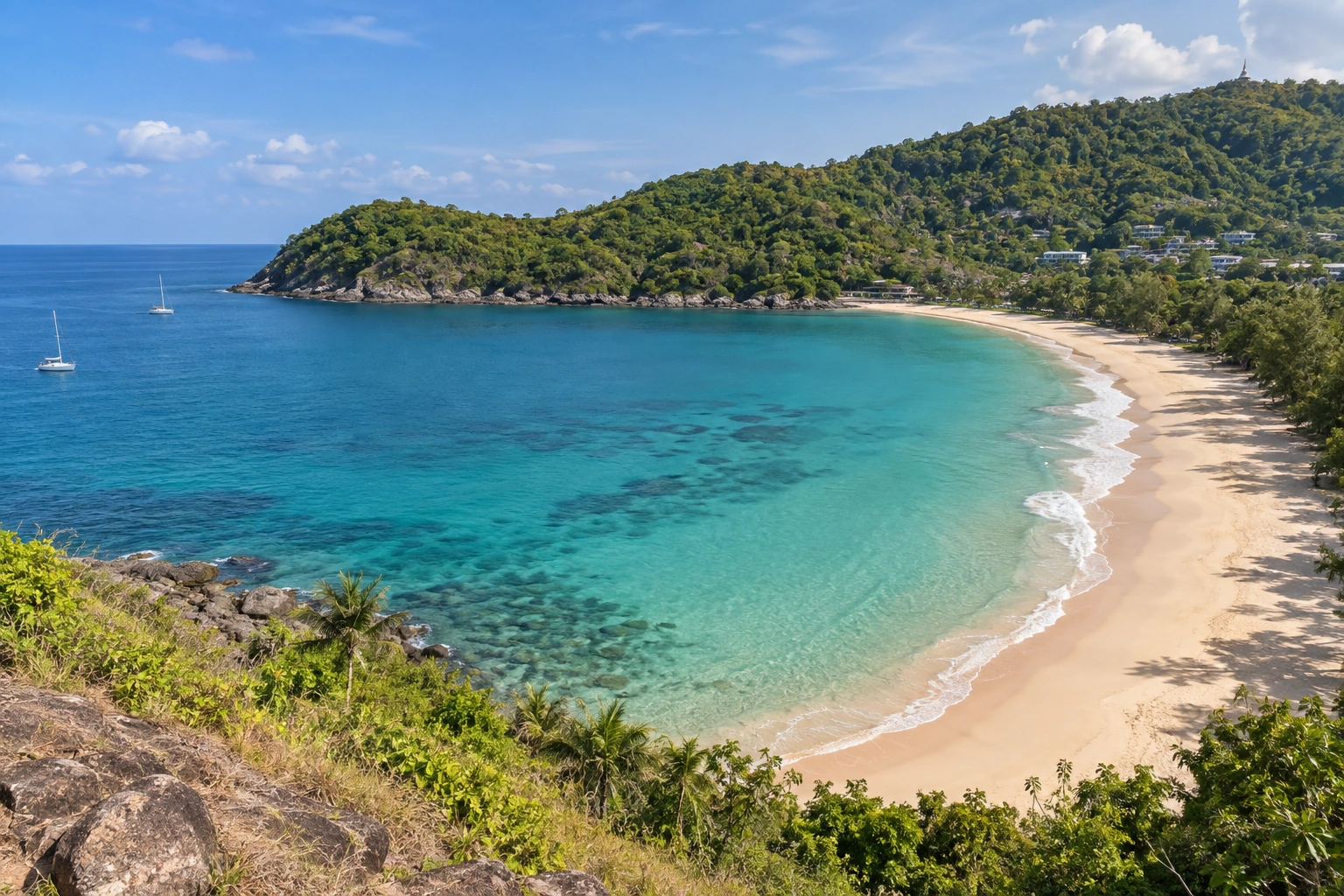 Illustrative catalog artwork of Nai Harn Beach in Phuket