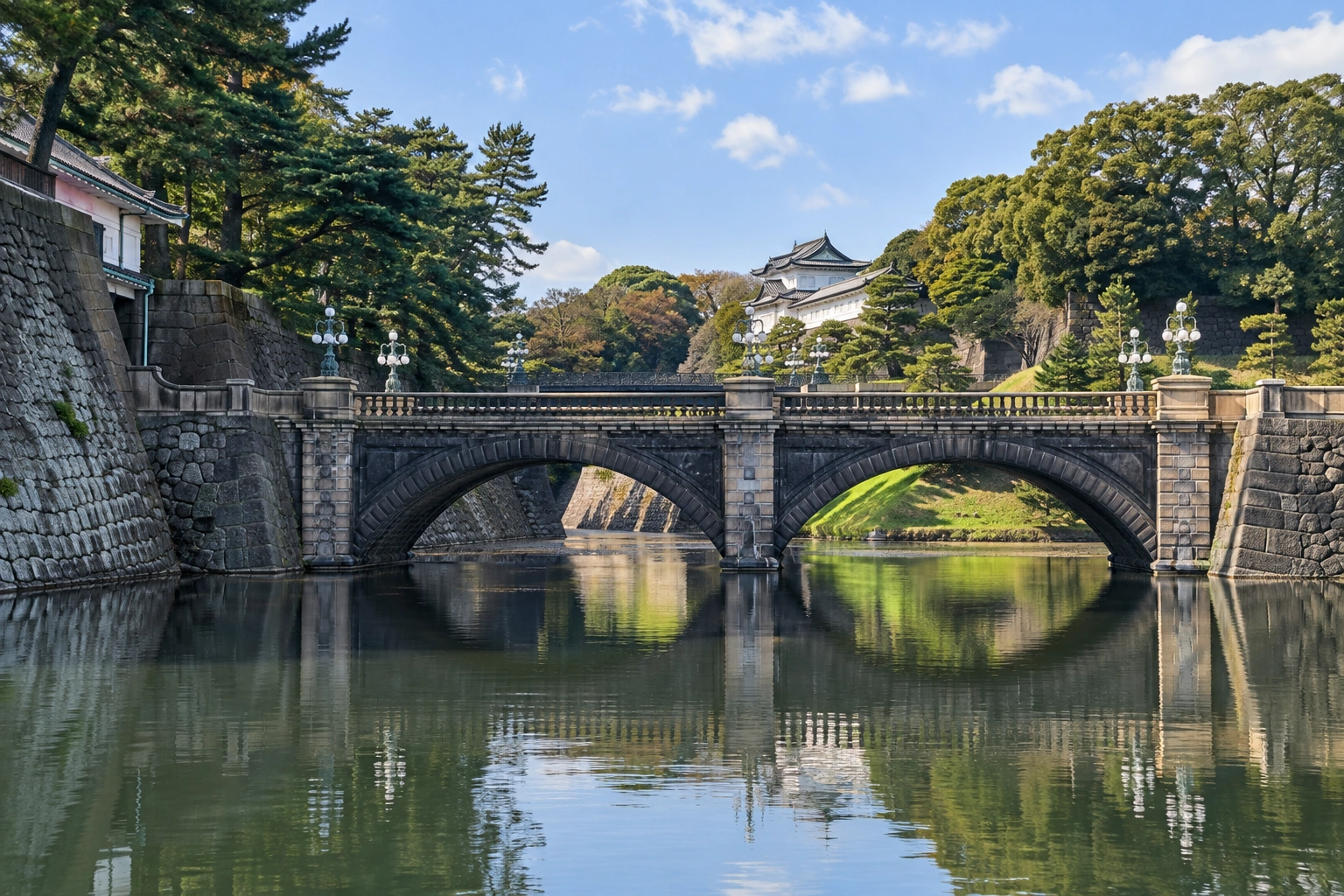 Illustrative catalog artwork of Nijubashi Viewpoint in Tokyo