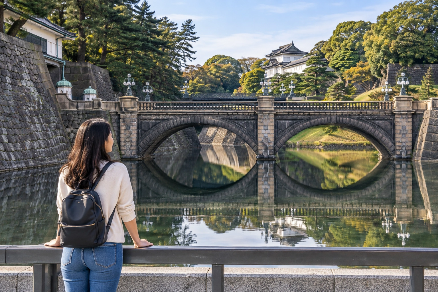 Illustrative Moat Reflection Experience preview for Nijubashi Viewpoint