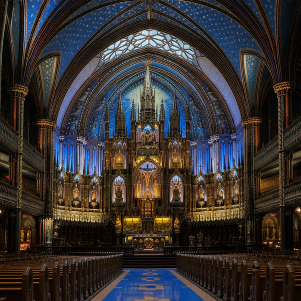 Illustrative Cobalt Nave Experience preview at Notre-Dame Basilica