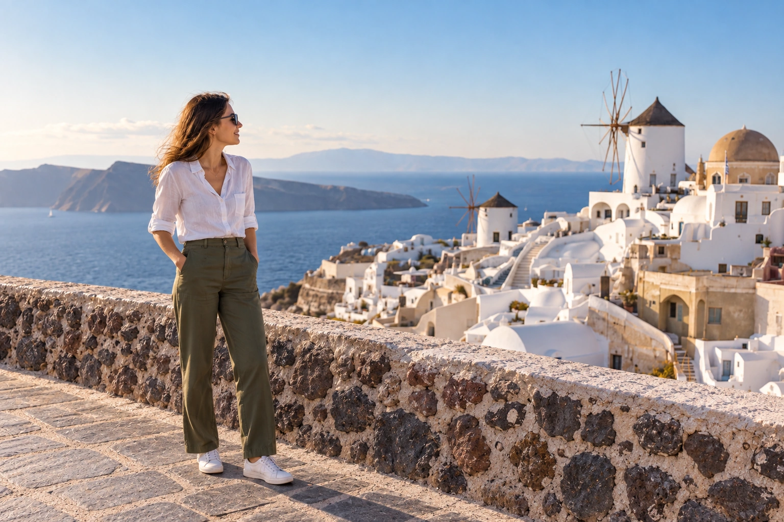 Illustrative Windmills and Whitewash Experience preview for Oia Castle Viewpoint