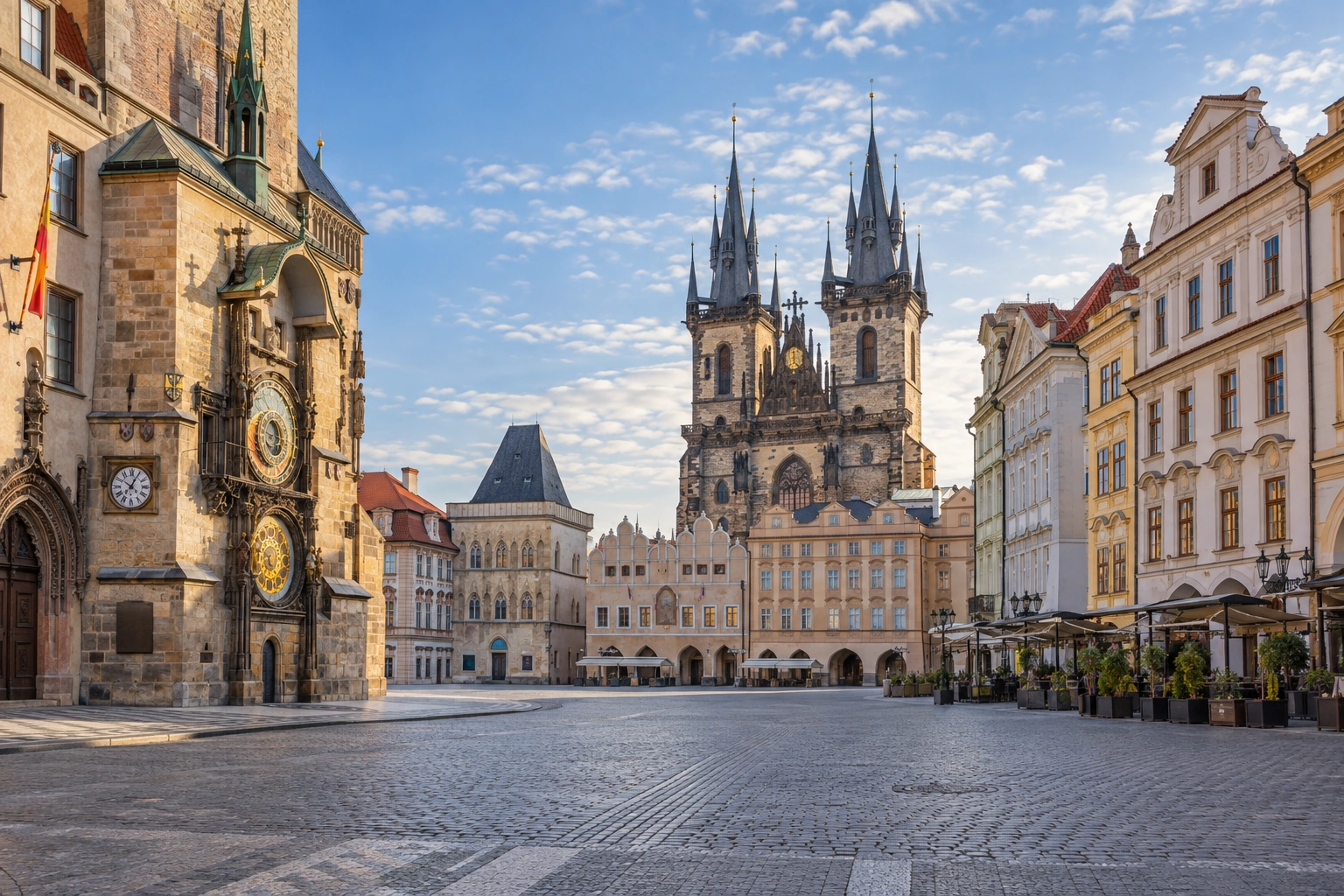 Illustrative catalog artwork of Old Town Square in Prague