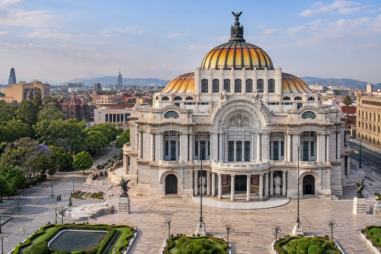Illustrative catalog artwork of Palacio de Bellas Artes in Mexico City