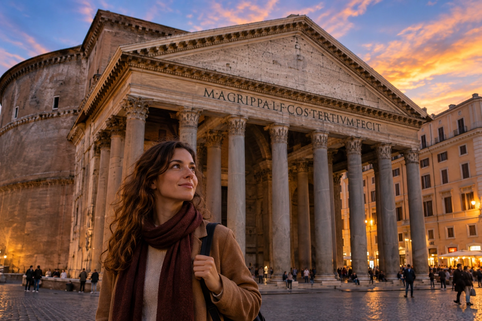 Illustrative Columns at Dusk Experience preview for Pantheon