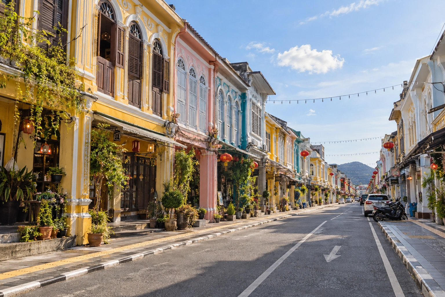 Illustrative catalog artwork of Phuket Old Town in Phuket