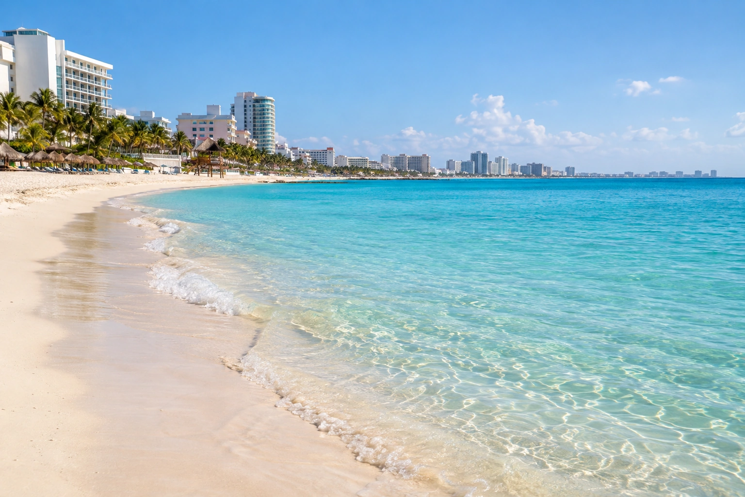 Illustrative catalog artwork of Playa Langosta in Cancun