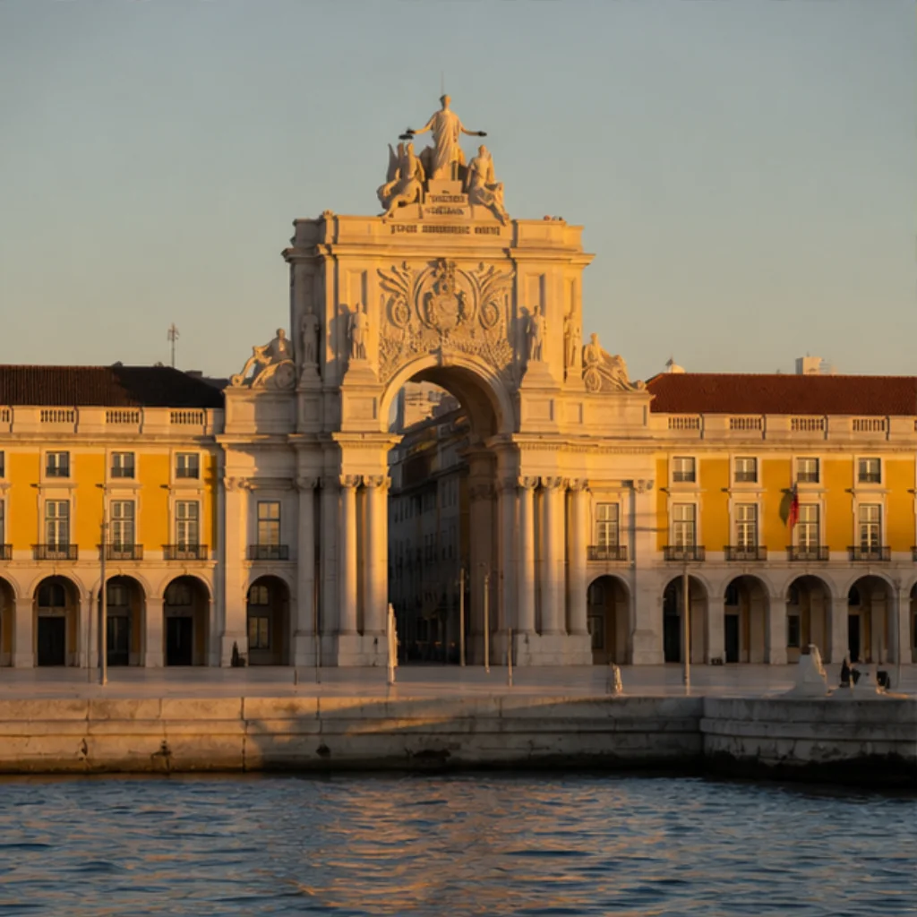 Illustrative Tagus Gold Experience preview at Praça do Comércio