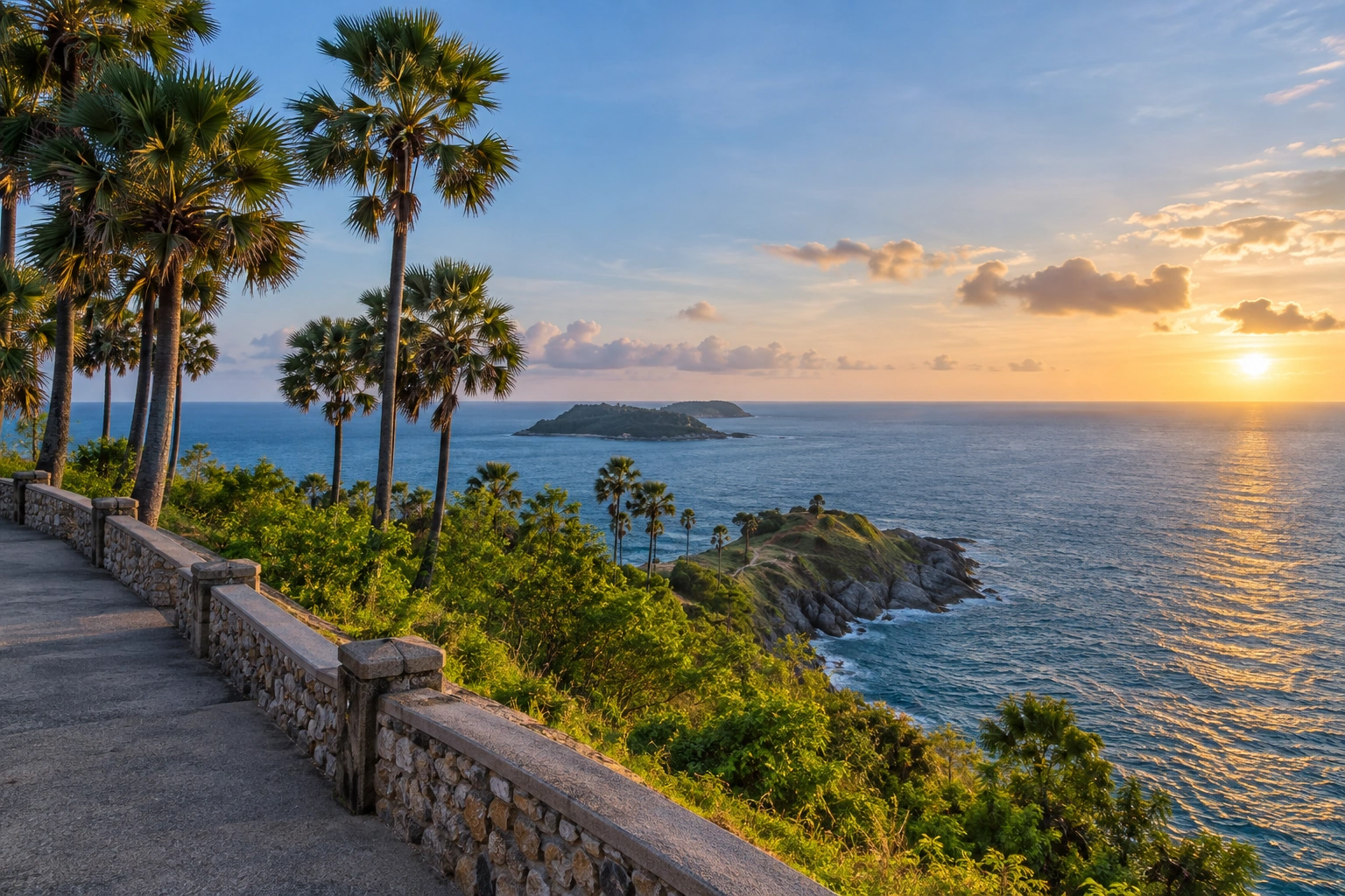Illustrative catalog artwork of Promthep Cape in Phuket