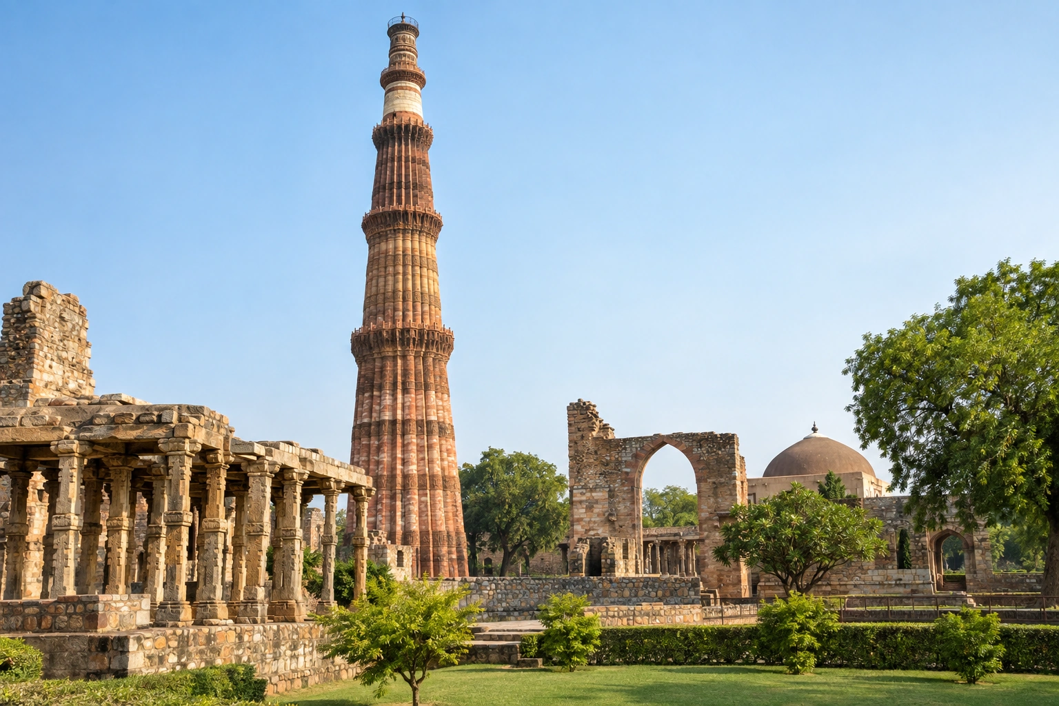 Illustrative catalog artwork of Qutub Minar in Delhi