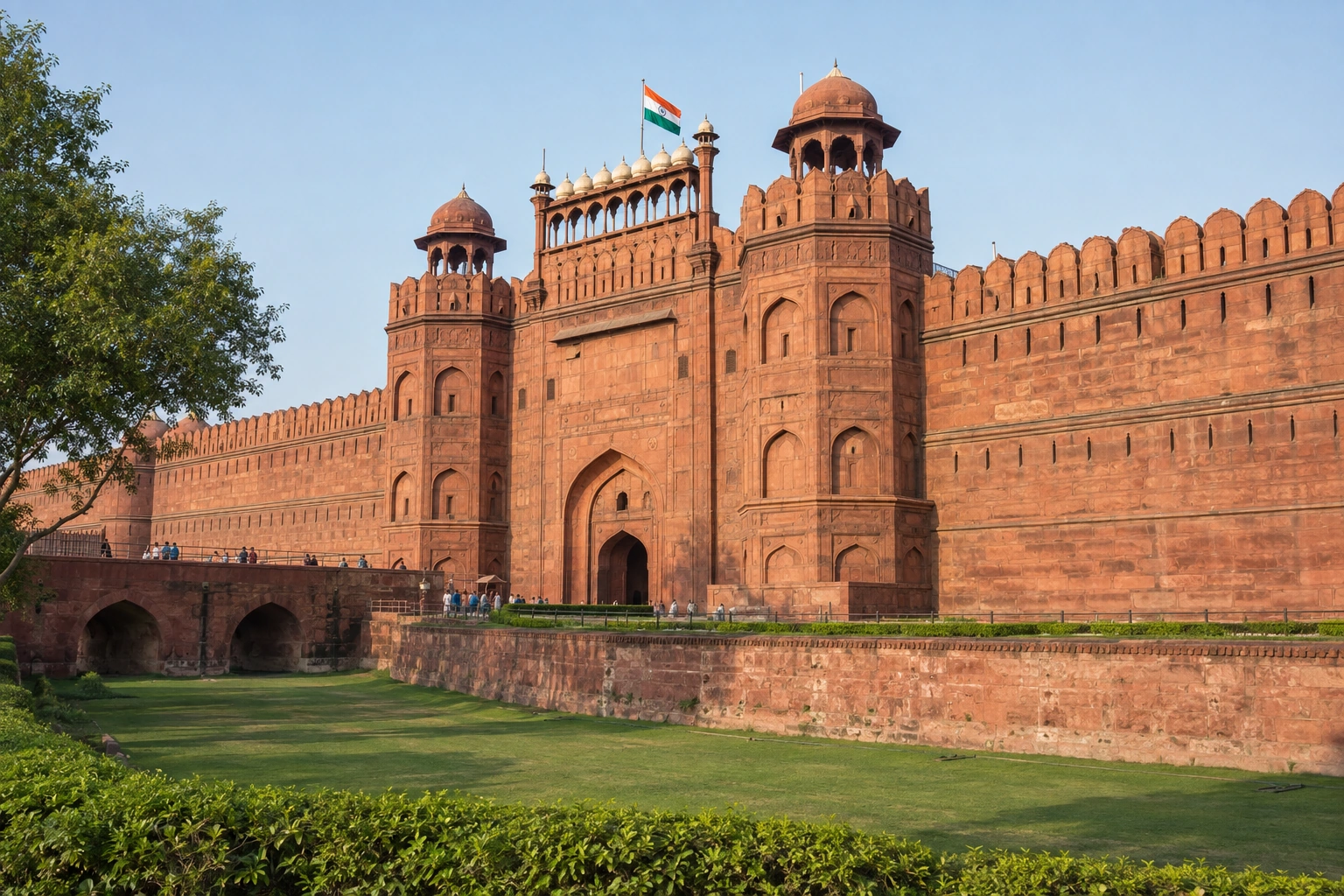 Illustrative artwork of the Red Fort in Delhi