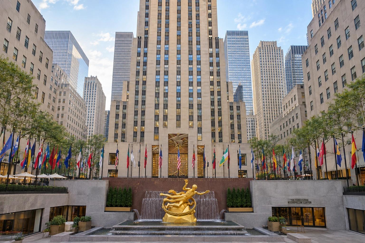 Illustrative catalog artwork of Rockefeller Center in New York