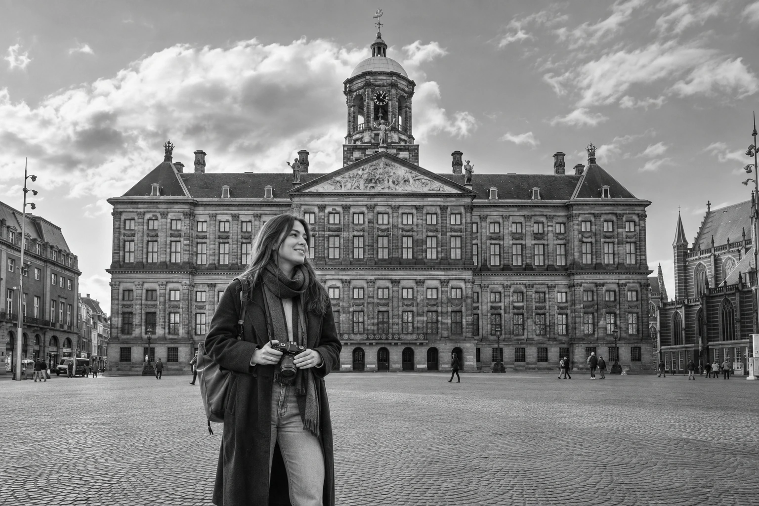Illustrative Dam on Film Experience preview for Royal Palace Amsterdam