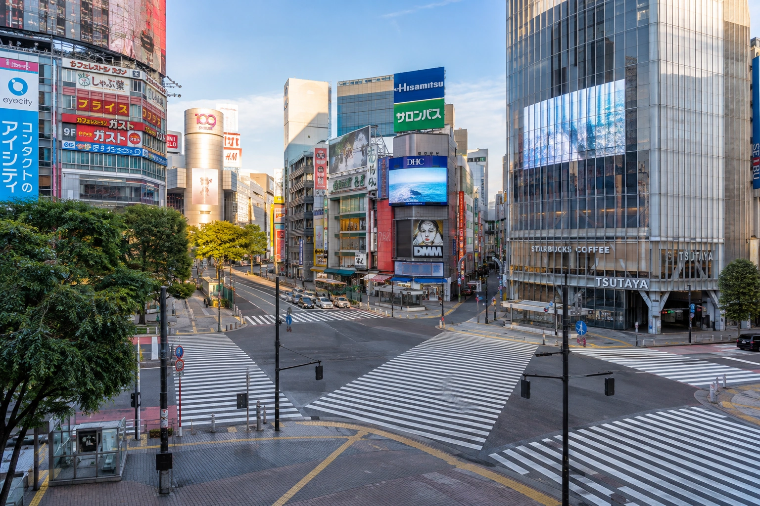 Illustrative catalog artwork of Shibuya Crossing in Tokyo