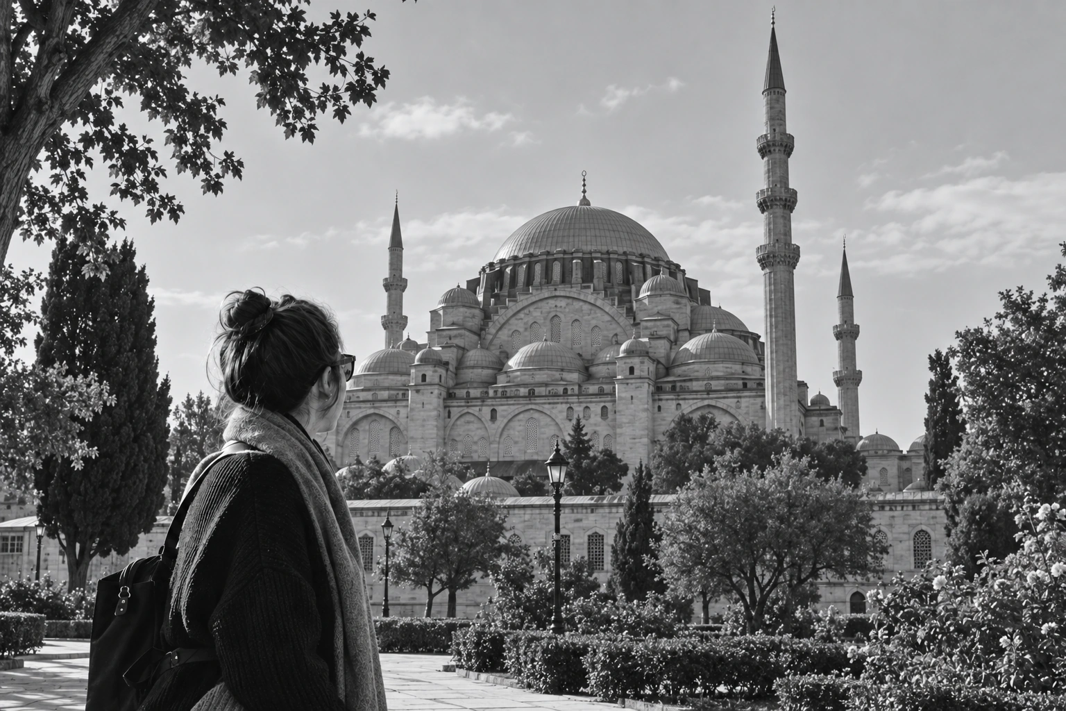 Illustrative Ottoman Skyline on Film Experience preview for Suleymaniye Mosque