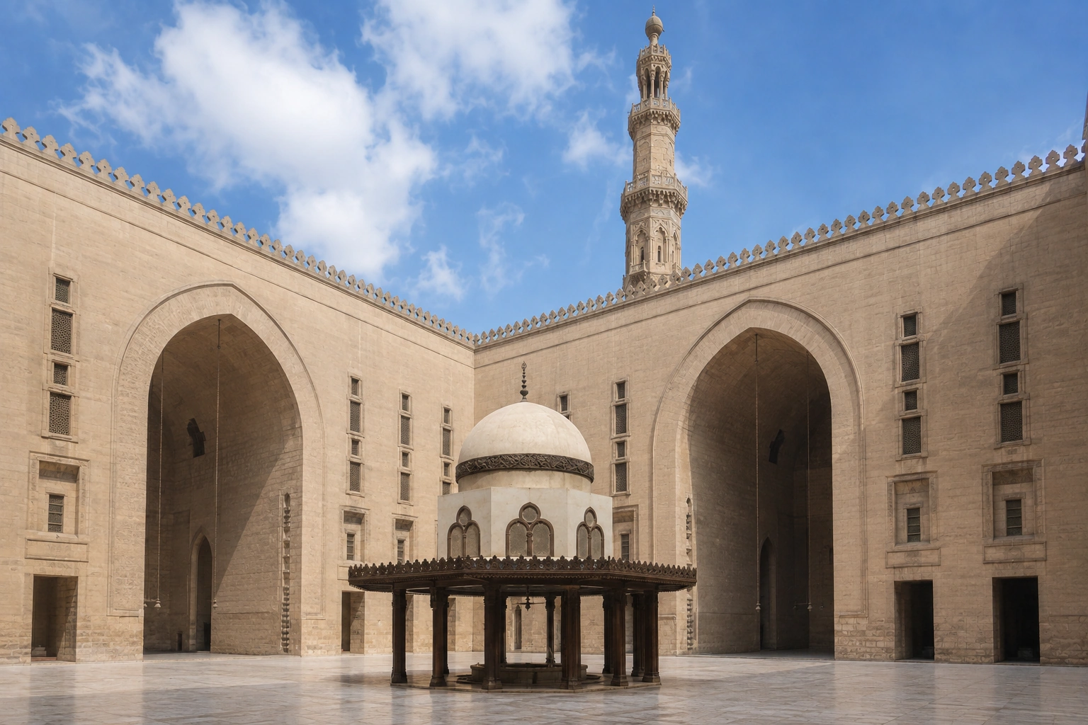 Illustrative catalog artwork of Sultan Hassan Mosque in Cairo, Egypt