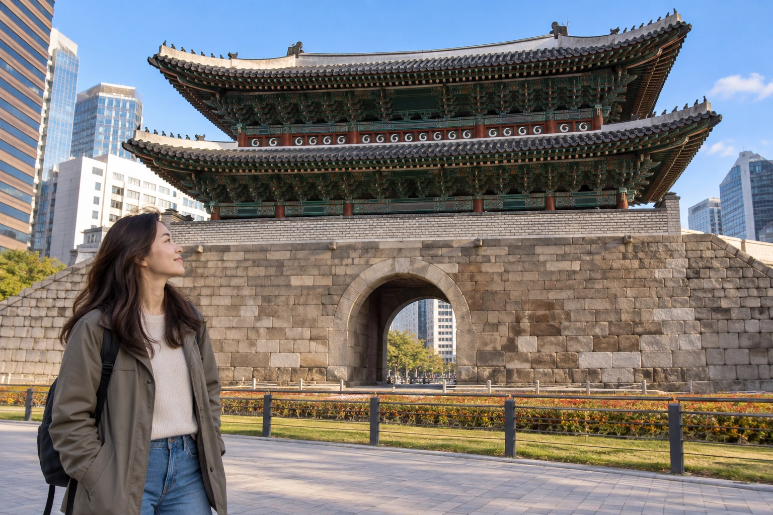 Illustrative Timber and Stone Experience preview at Sungnyemun Gate