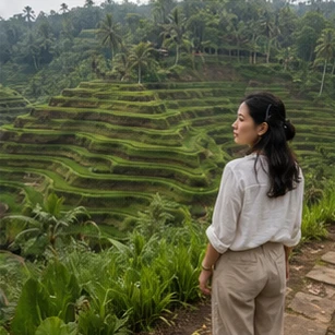 Illustrative Green Contours Experience preview for Tegallalang Rice Terraces