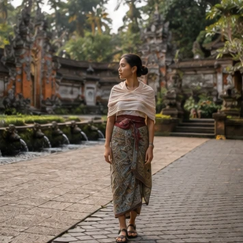 Illustrative Courtyard Calm Experience preview for Tirta Empul