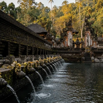 Illustrative catalog artwork of Tirta Empul temple in Bali