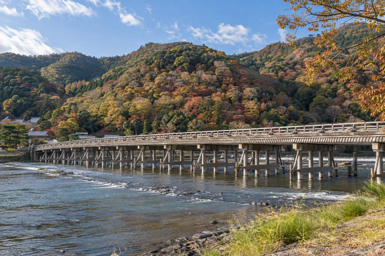 Illustrative catalog artwork of Togetsukyo Bridge in Kyoto