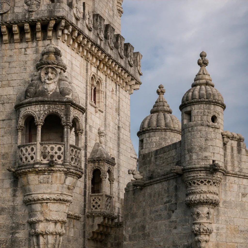 Illustrative Manueline Editorial Experience preview for Torre de Belém