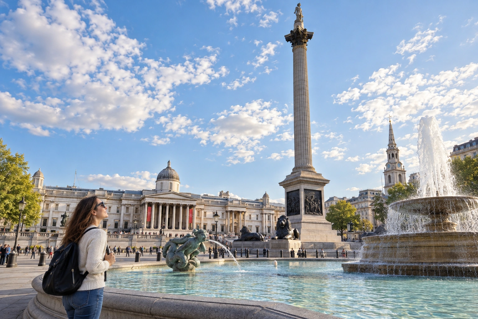 Illustrative Column and Sky Experience preview for Trafalgar Square
