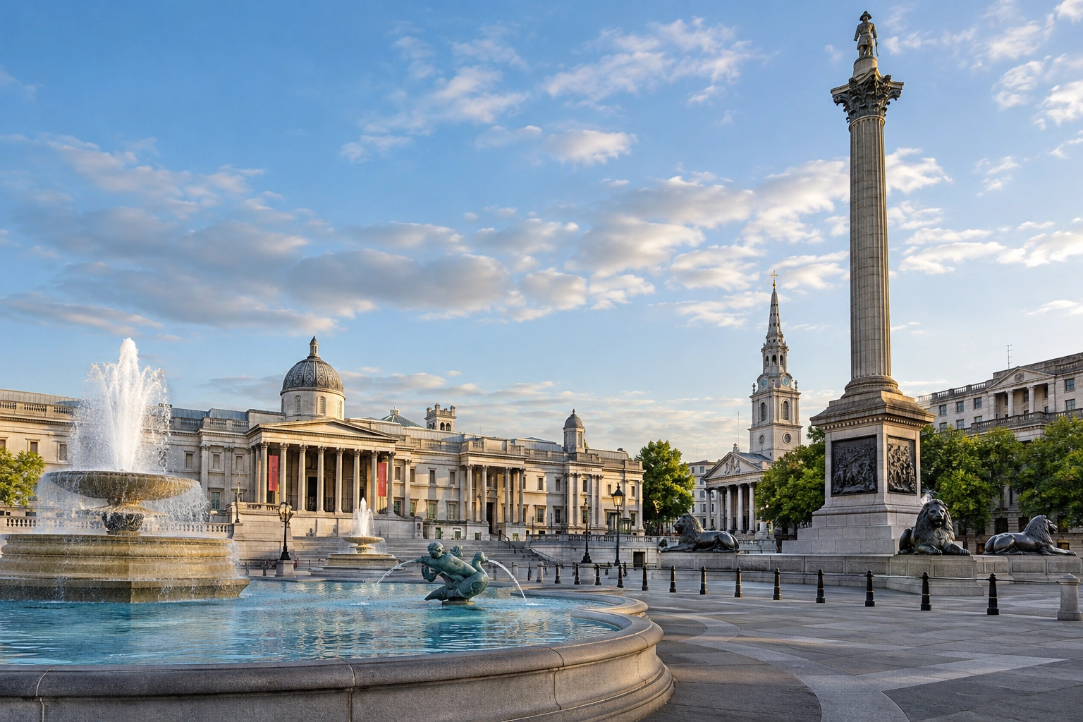 Illustrative catalog artwork of Trafalgar Square in London