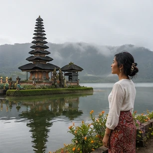 Illustrative Meru Reflections Experience preview for Ulun Danu Beratan