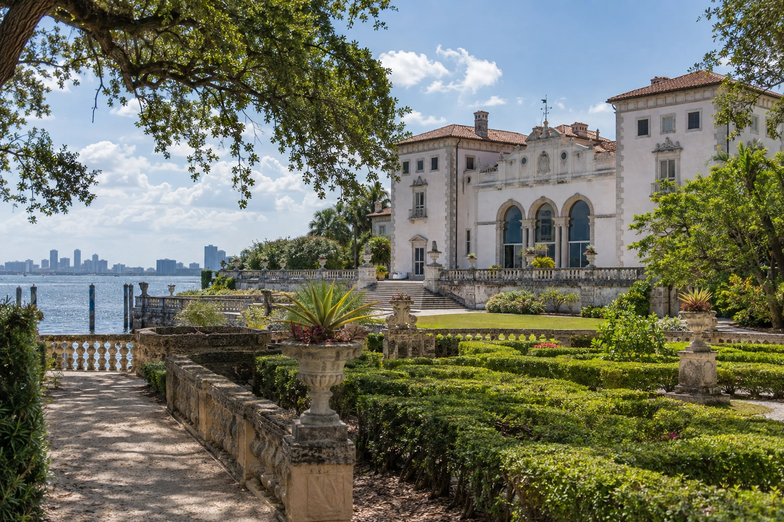 Illustrative catalog artwork of Vizcaya Museum and Gardens in Miami