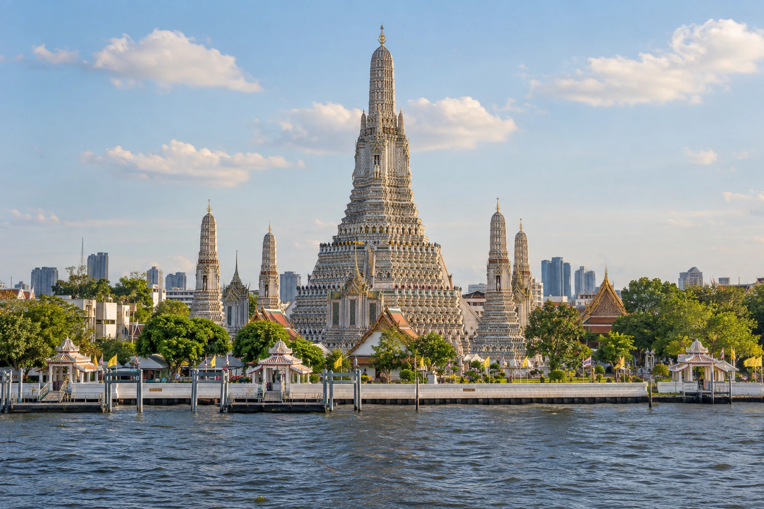 Illustrative artwork of Wat Arun in Bangkok