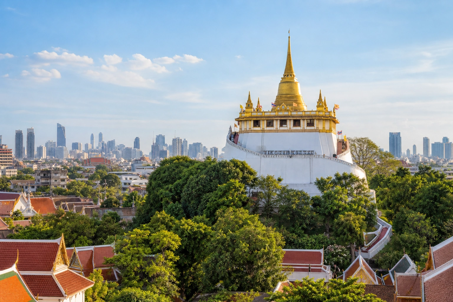 Illustrative catalog artwork of Wat Saket Golden Mount in Bangkok