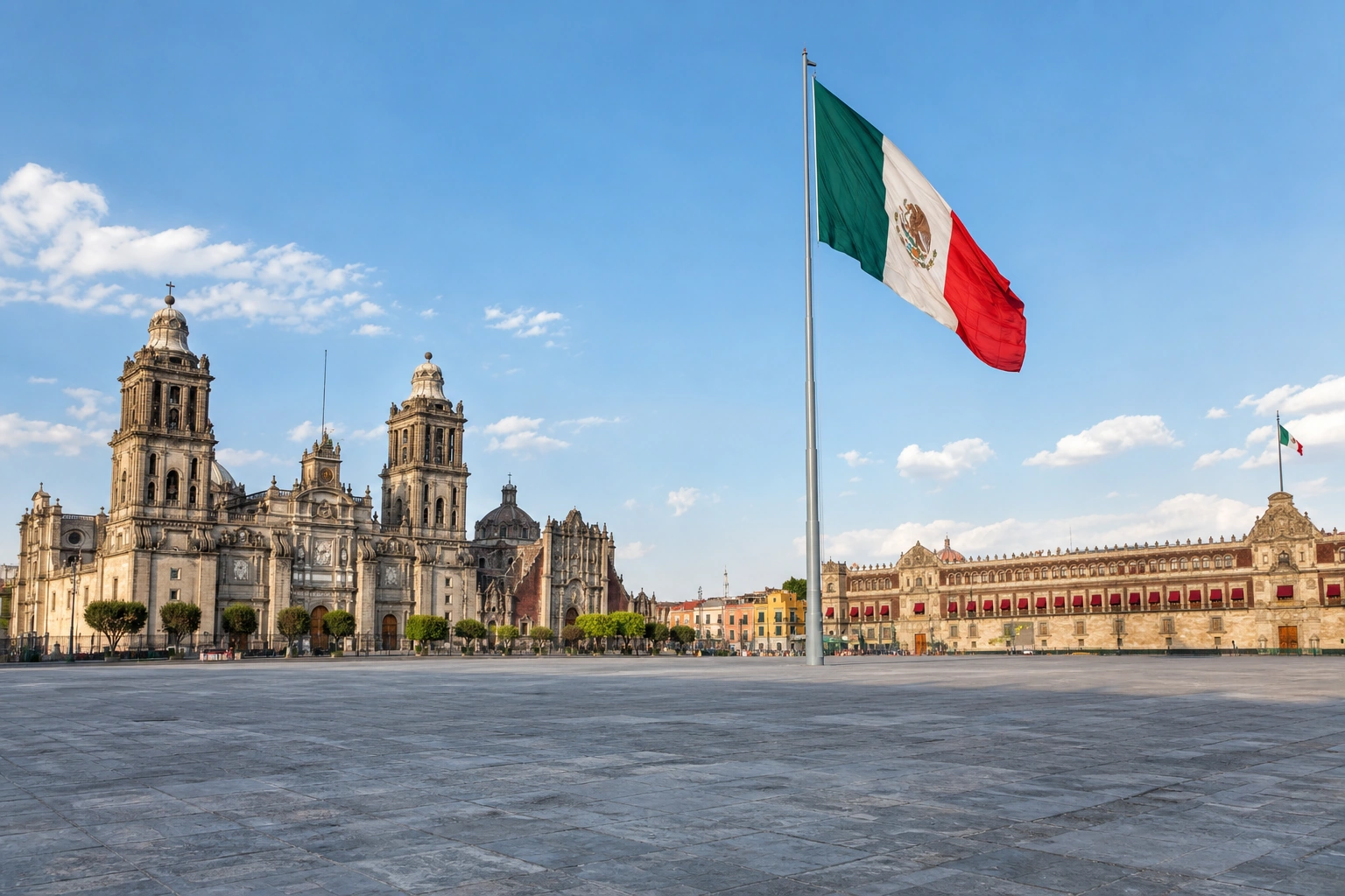 Illustrative catalog artwork of Zocalo in Mexico City